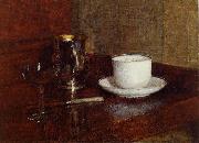 Henri Fantin-Latour Still Life Glass, Silver Goblet and Cup of Champagne oil